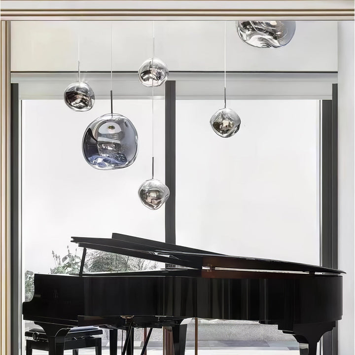 Solara Suspension en Verre Soufflé Cluster Irrégulier Sculptural - Neutralighting