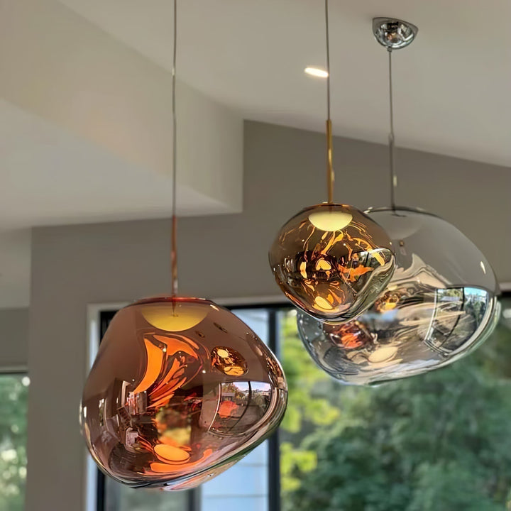 Solara Suspension en Verre Soufflé Cluster Irrégulier Sculptural - Neutralighting