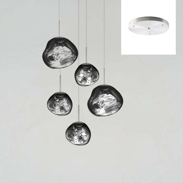 Solara Suspension en Verre Soufflé Cluster Irrégulier Sculptural - Neutralighting