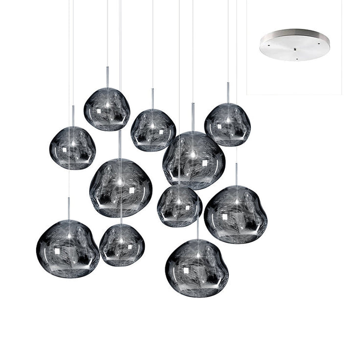 Solara Suspension en Verre Soufflé Cluster Irrégulier Sculptural - Neutralighting