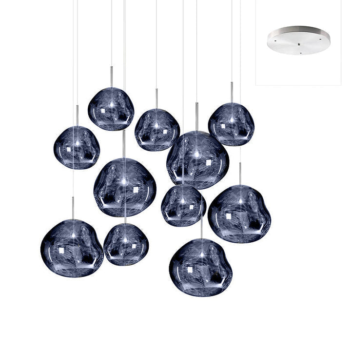 Solara Suspension en Verre Soufflé Cluster Irrégulier Sculptural - Neutralighting