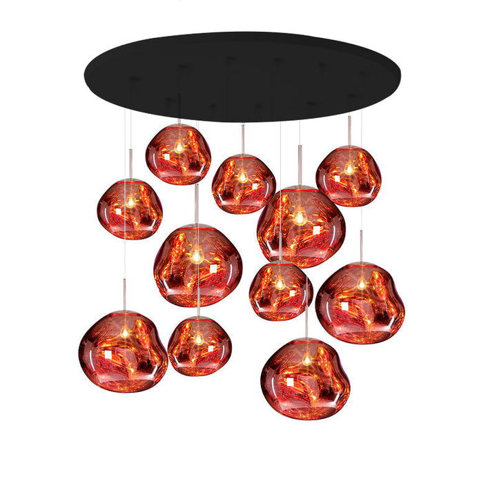 Solara Suspension en Verre Soufflé Cluster Irrégulier Sculptural - Neutralighting