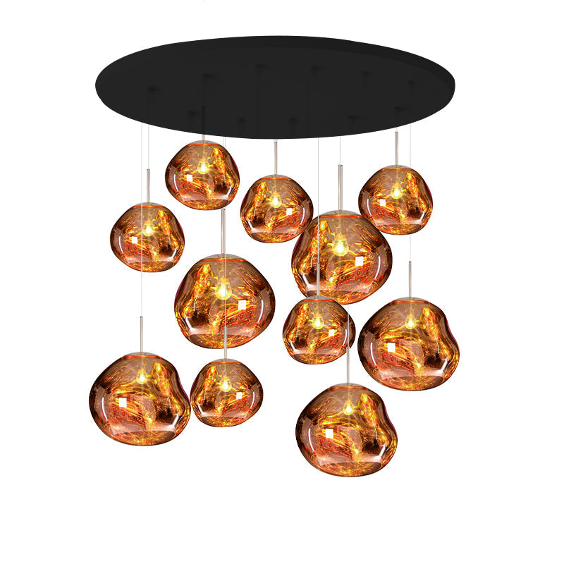 Solara Suspension en Verre Soufflé Cluster Irrégulier Sculptural - Neutralighting