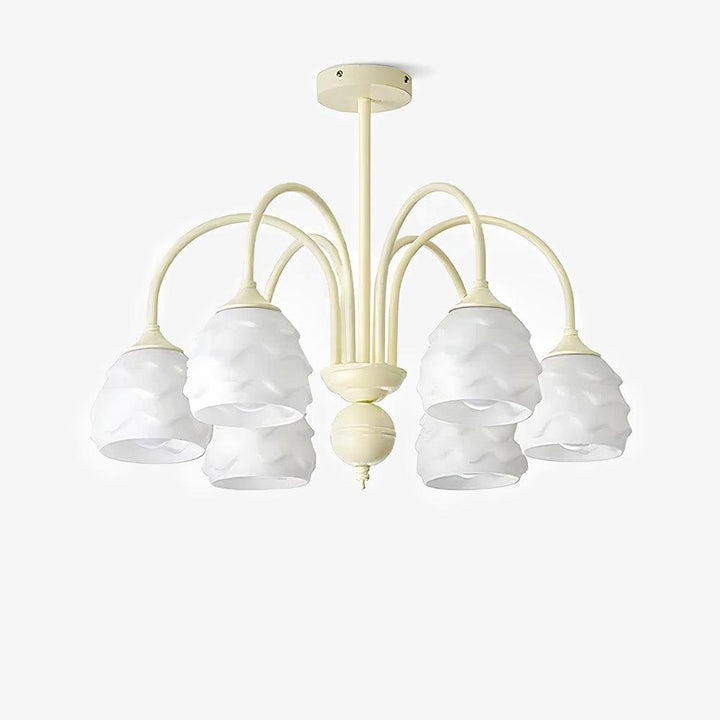 Lustra Chandelier Crème Glacée Fondante Verre Lacté - Neutralighting