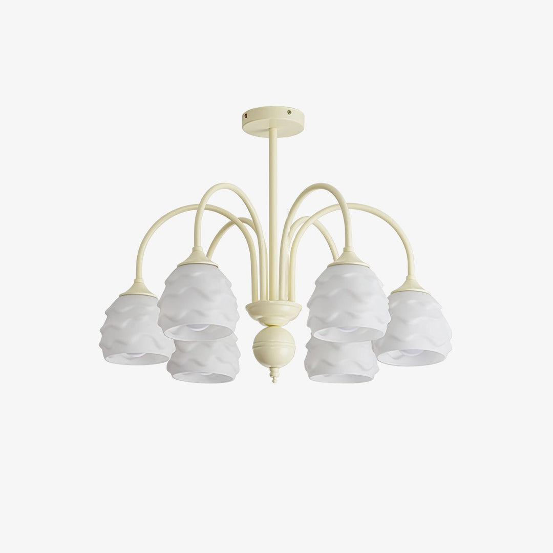Lustra Chandelier Crème Glacée Fondante Verre Lacté - Neutralighting
