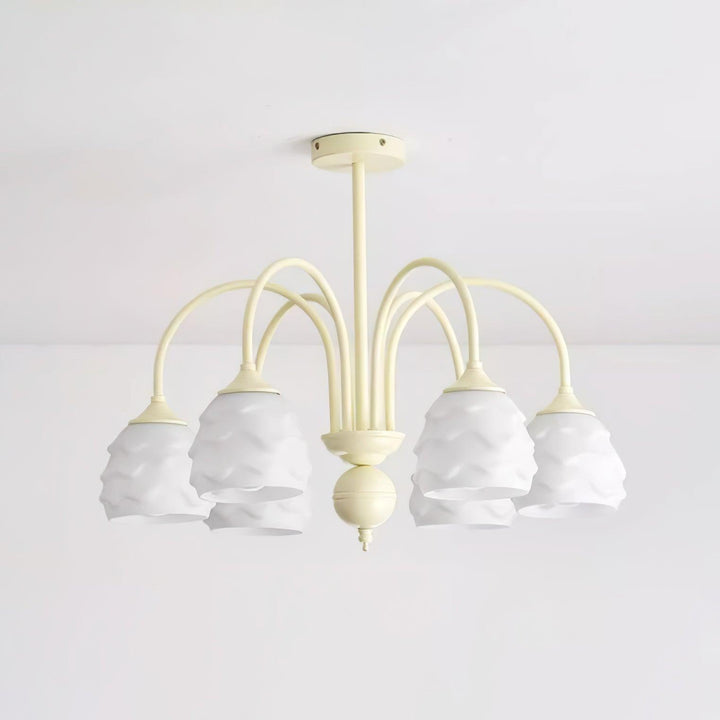 Lustra Chandelier Crème Glacée Fondante Verre Lacté - Neutralighting