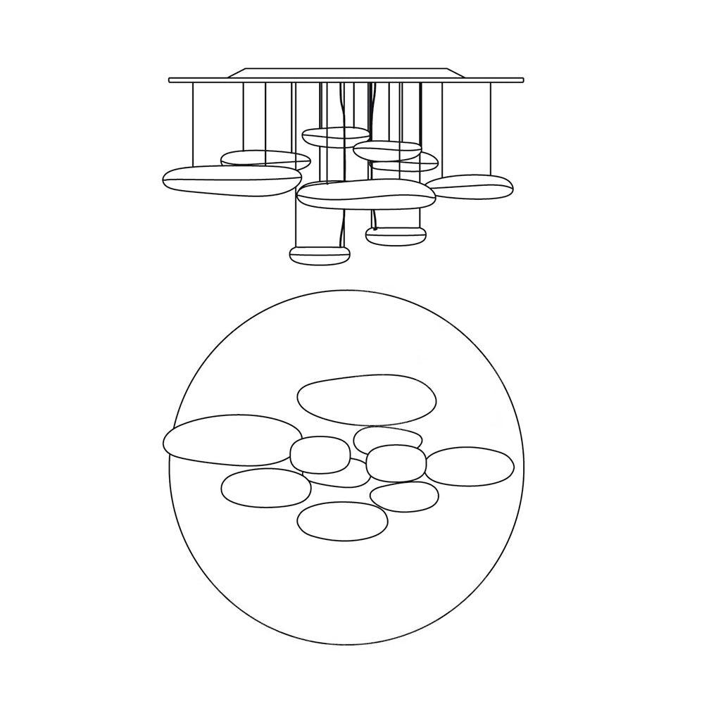 Lustra Plafonnier en Aluminium Galet - Neutralighting