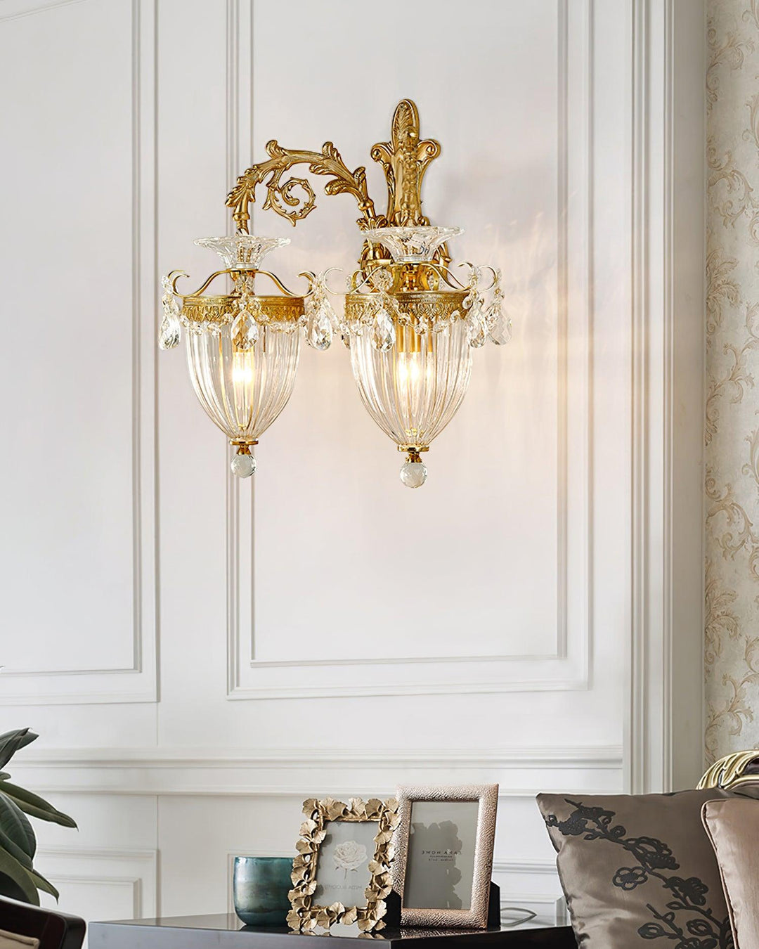 Elosia Lustra Applique Murale Double Dorée Élégante - Neutralighting