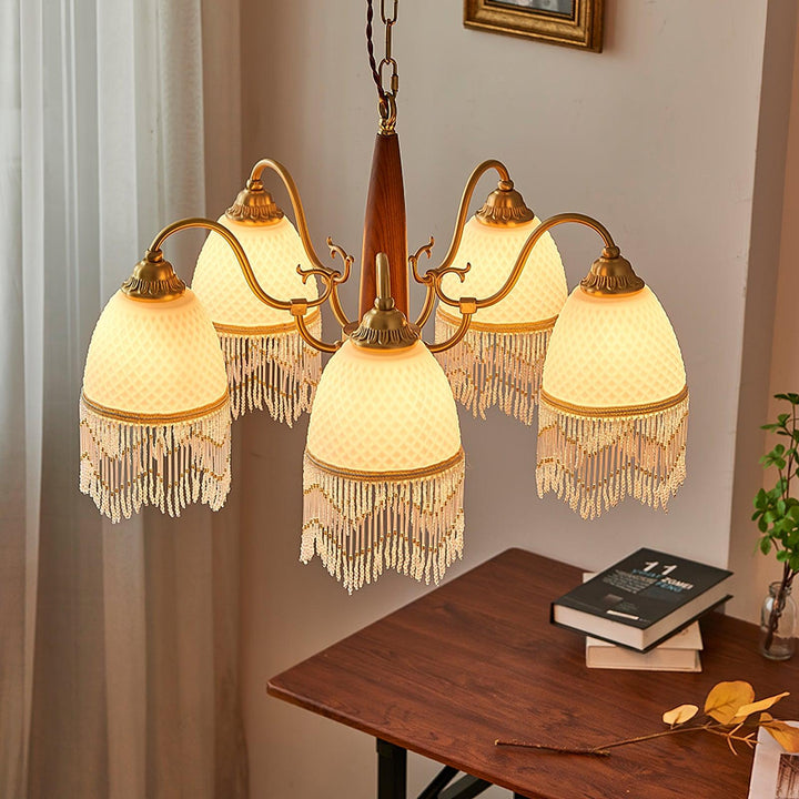 Aurora Lustre à Glands en Verre Vintage - Neutralighting