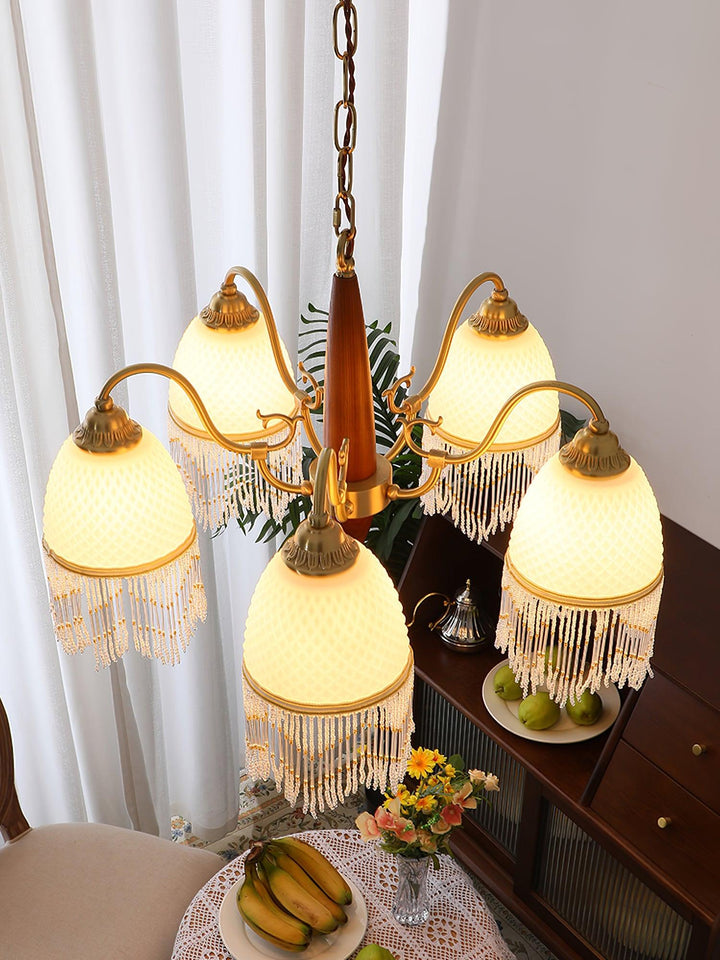 Aurora Lustre à Glands en Verre Vintage - Neutralighting