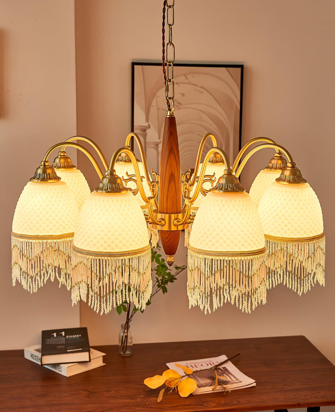 Aurora Lustre à Glands en Verre Vintage - Neutralighting