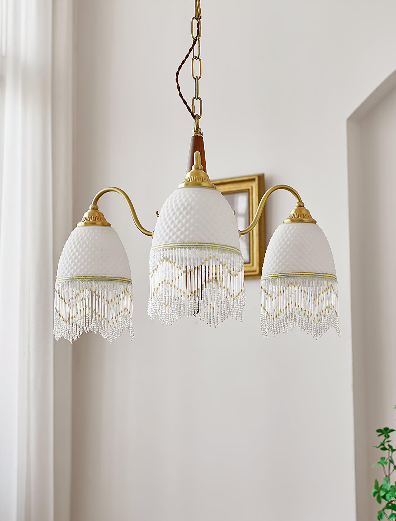Aurora Lustre à Glands en Verre Vintage - Neutralighting