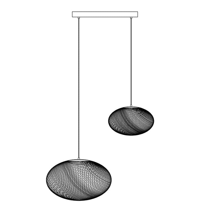 Lustra Suspension Lampe Maille Noire - Neutralighting