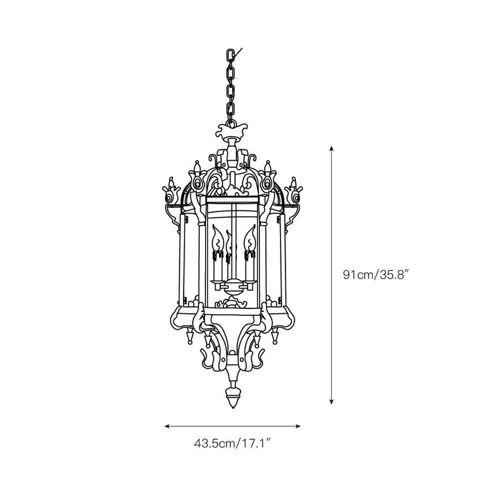 Ardorion Lustre Lanterne Métal Verre Luxe Vintage - Neutralighting