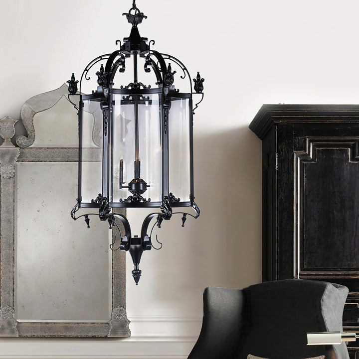 Ardorion Lustre Lanterne Métal Verre Luxe Vintage - Neutralighting