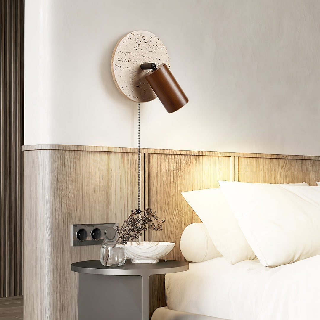 Evzoryra Applique Murale Disc Swing en Travertin - Neutralighting