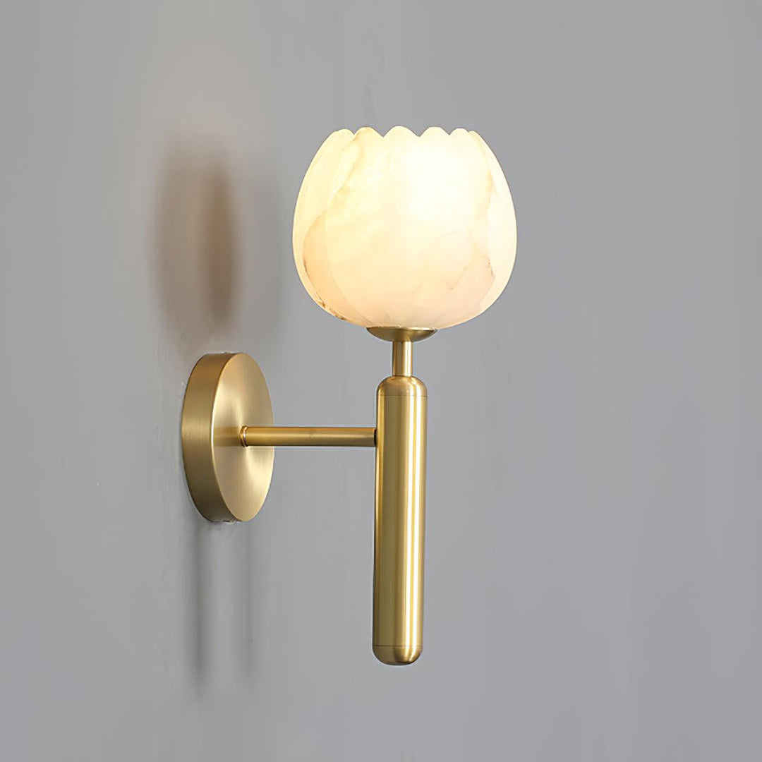Eurzorion Applique Murale en Albâtre Floral Laiton - Neutralighting
