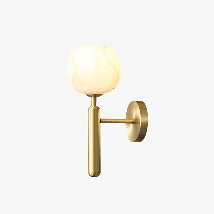 Eurzorion Applique Murale en Albâtre Floral Laiton - Neutralighting