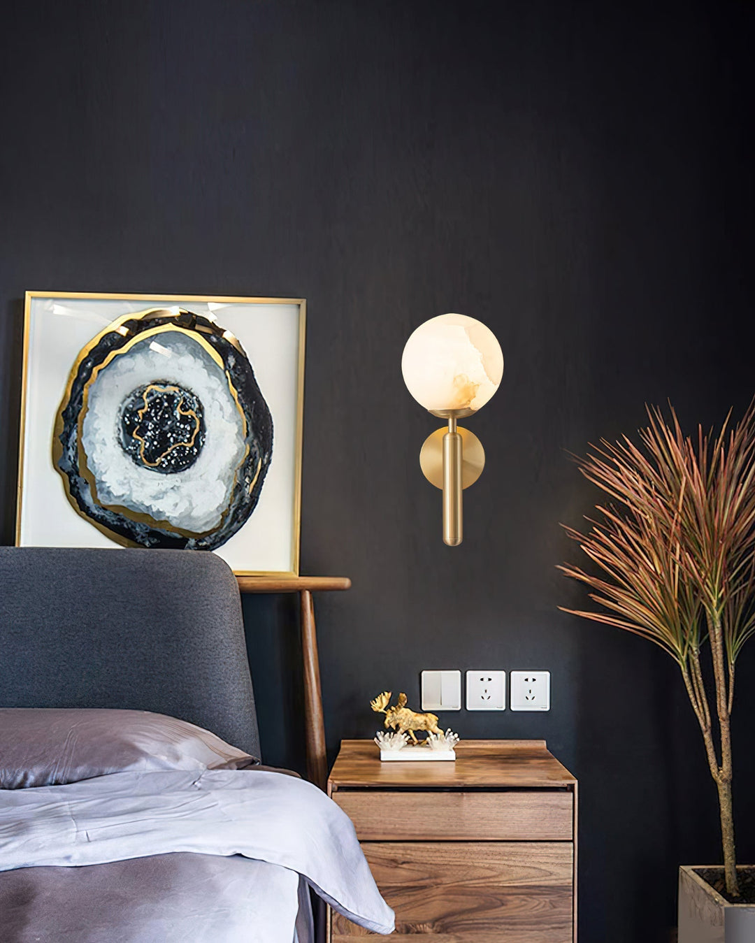 Orlaeila Applique Murale Laiton Albâtre Minimaliste Moderne - Neutralighting