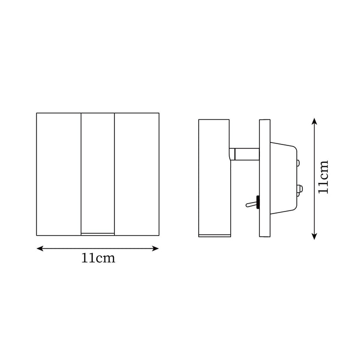Astra Applique Murale Micro Carrée Spot Avec Interrupteur - Neutralighting