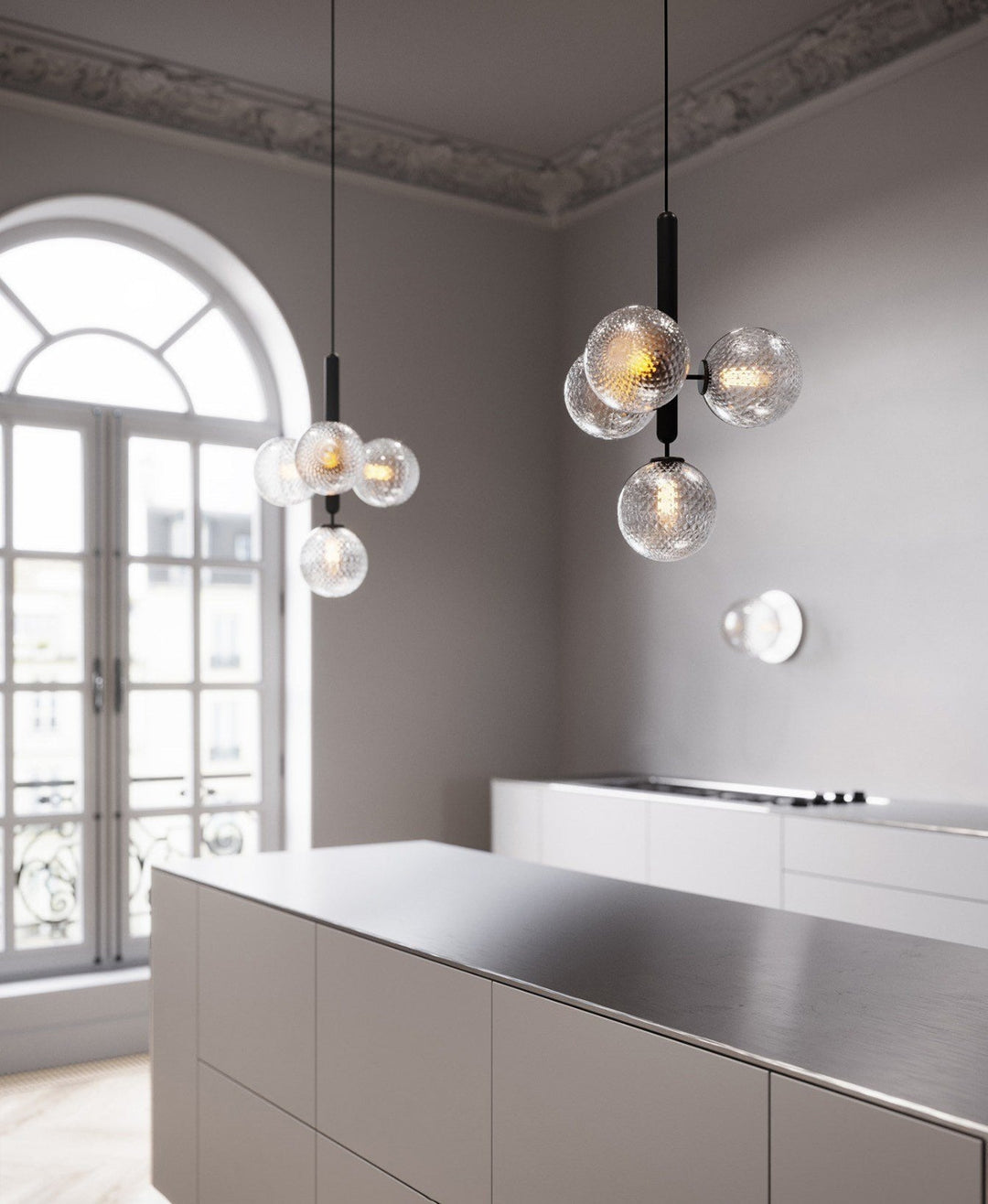 Calyxia Suspension Industrielle Classique en Verre - Neutralighting