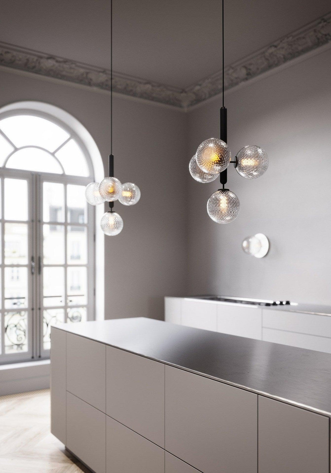 Calyxia Suspension Industrielle Classique en Verre - Neutralighting