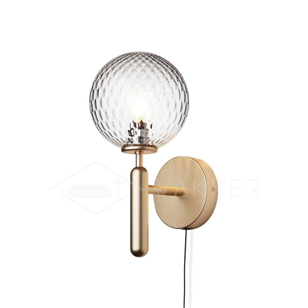 Lustra Wall Lamp Plug In Glass Globe Nordic - Neutralighting