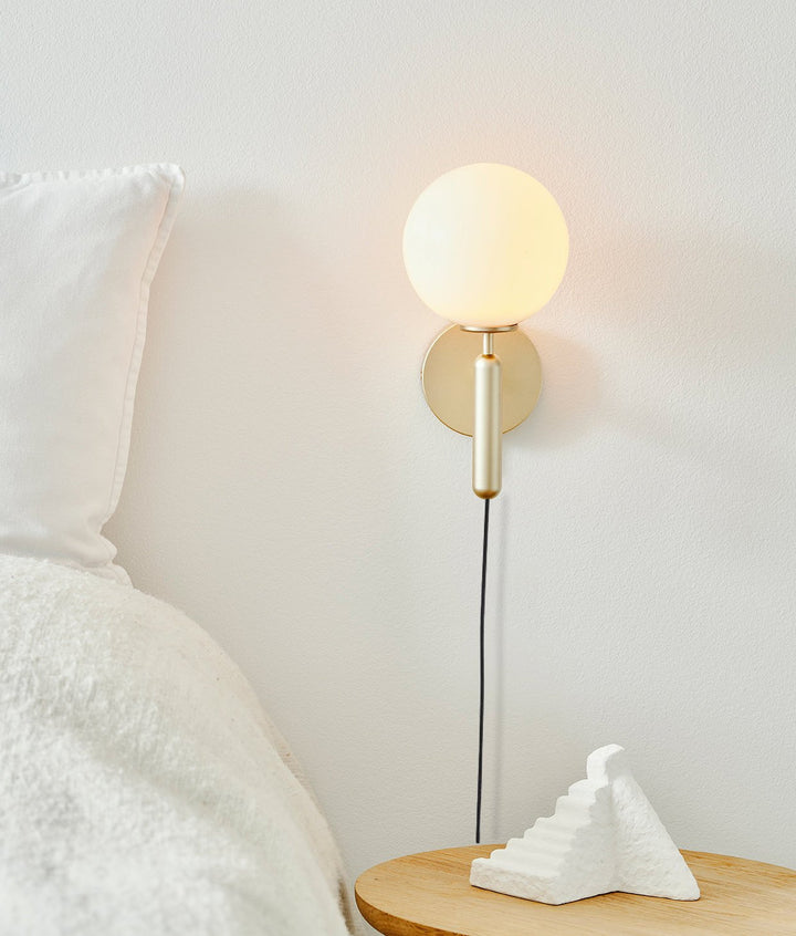 Lustra Wall Lamp Plug In Glass Globe Nordic - Neutralighting