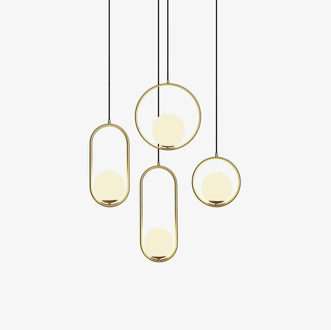 Lustra Lampe Pendante Anneau Moderne en Laiton - Neutralighting