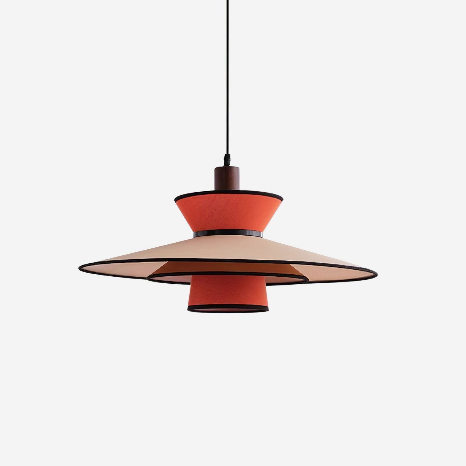 Milano Suspension Lampe Géométrique en Tissu Superposé Rouge - Neutralighting
