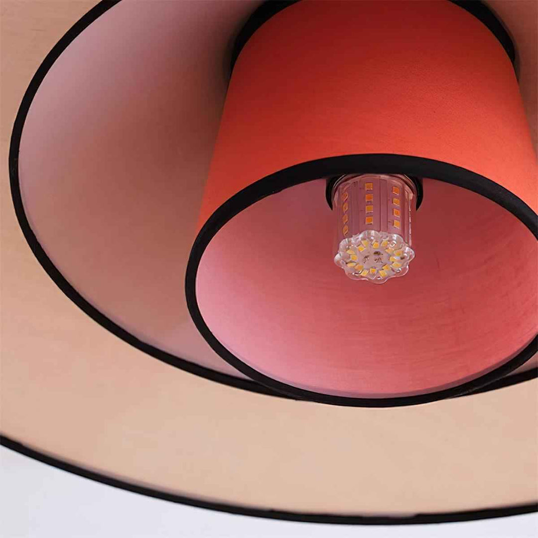 Milano Suspension Lampe Géométrique en Tissu Superposé Rouge - Neutralighting