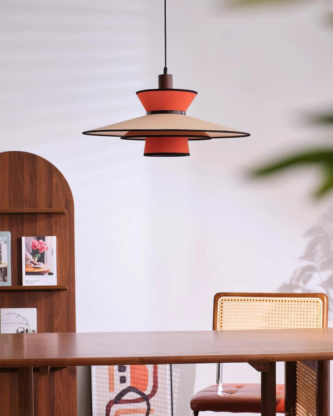 Milano Suspension Lampe Géométrique en Tissu Superposé Rouge - Neutralighting