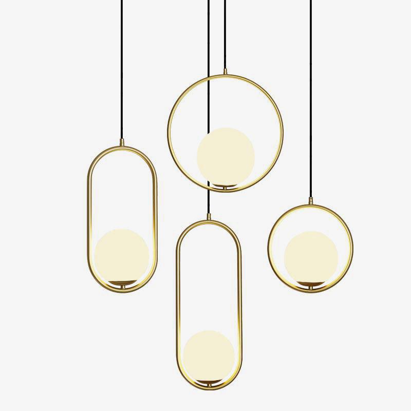 Lustra Lampe Pendante Anneau Moderne en Laiton - Neutralighting