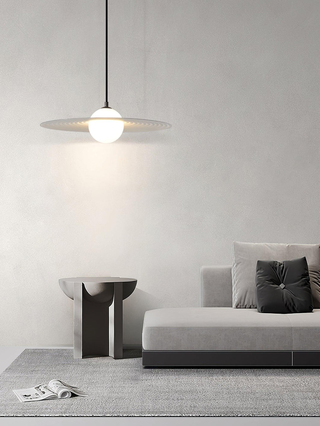 Lustra Suspension en Plaque LED PE Blanche et Noire - Neutralighting