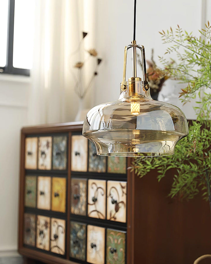 Aurelin Lampe Pendante Élégante Verre Ambre - Neutralighting