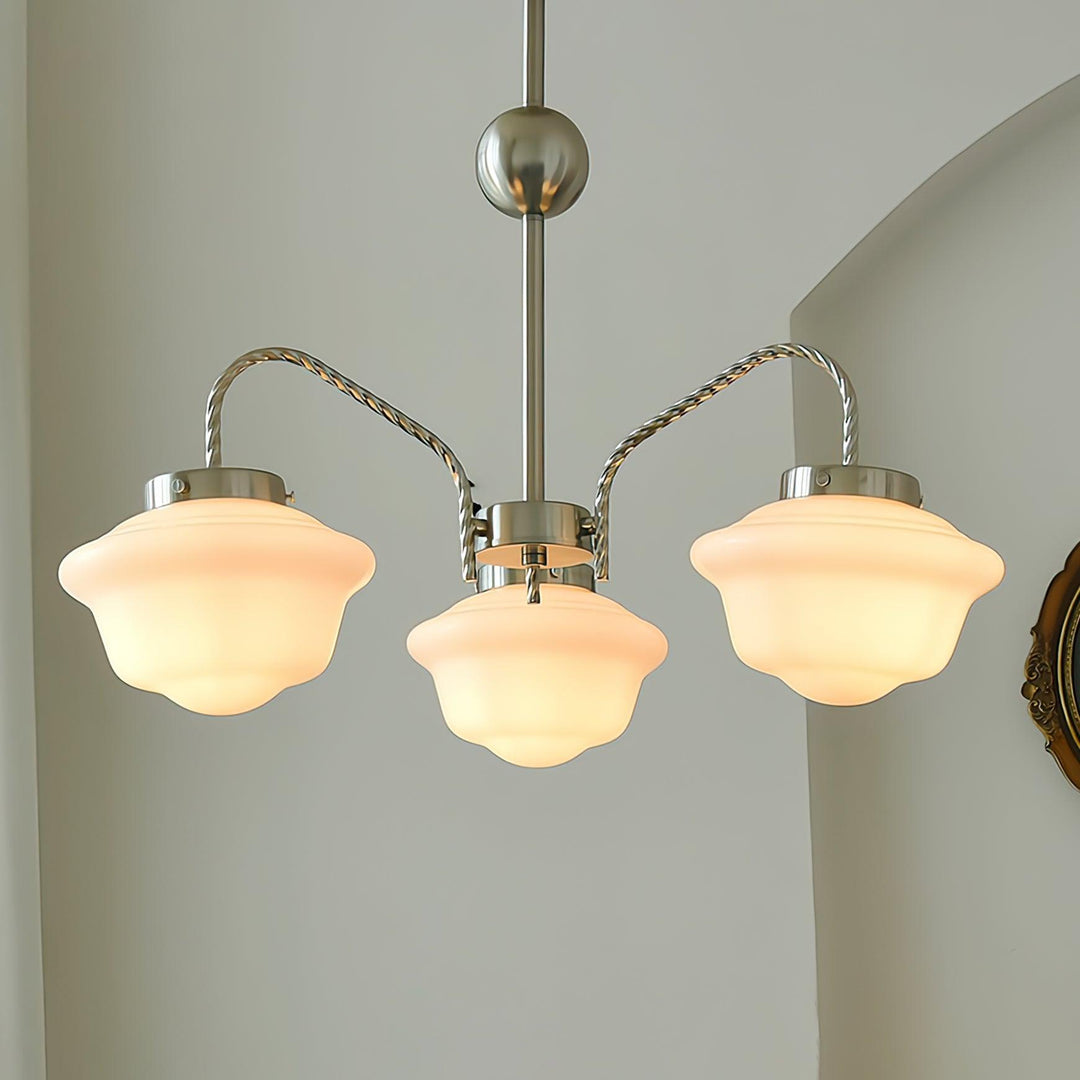 Curinel Chandelier Verre Chrome Vintage - Neutralighting