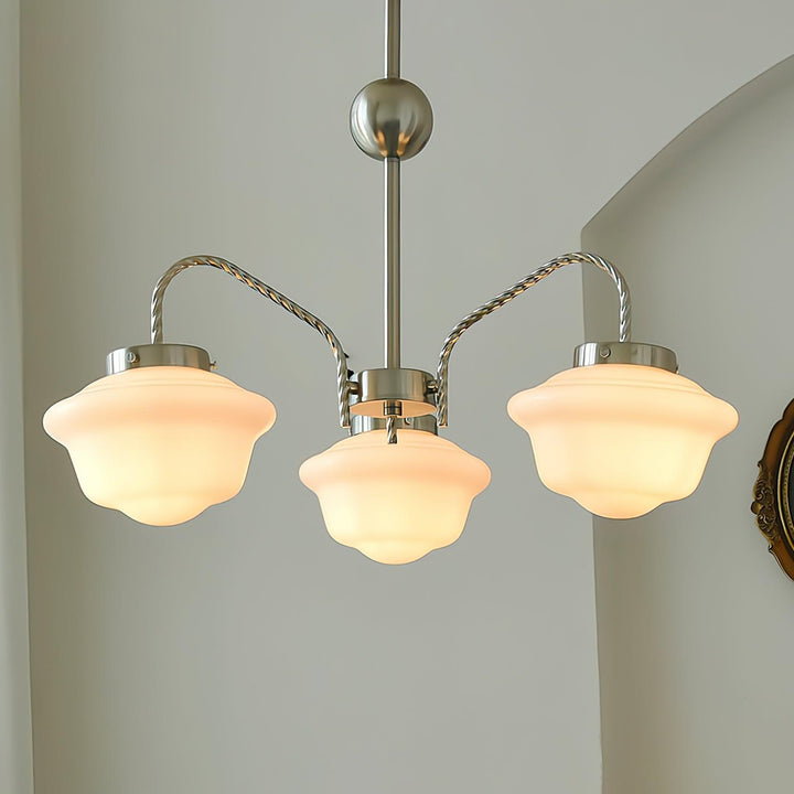 Curinel Chandelier Verre Chrome Vintage - Neutralighting