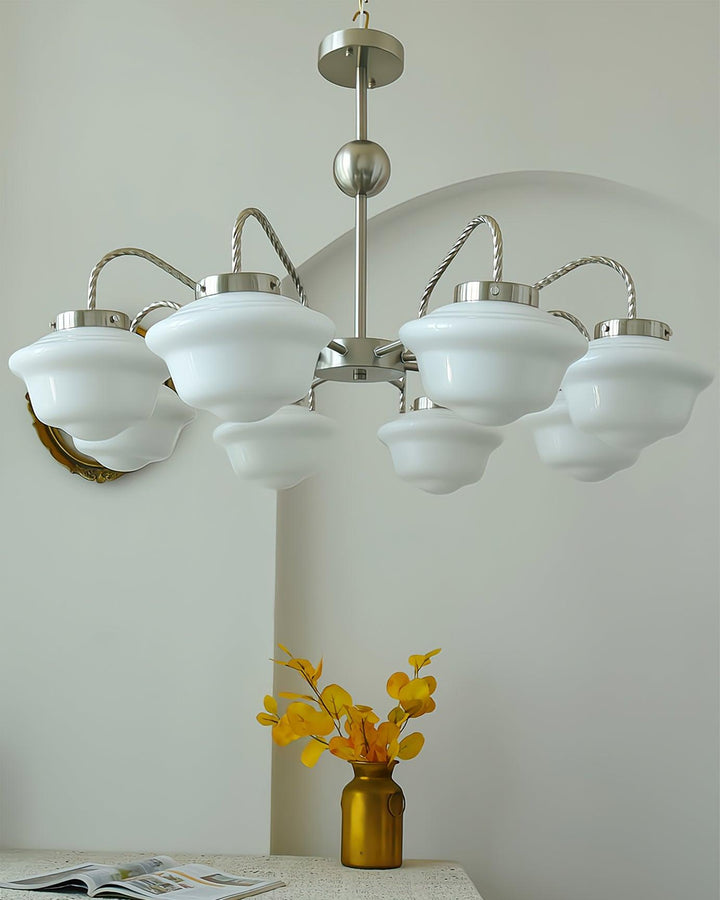 Curinel Chandelier Verre Chrome Vintage - Neutralighting