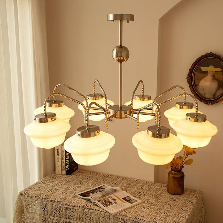Curinel Chandelier Verre Chrome Vintage - Neutralighting