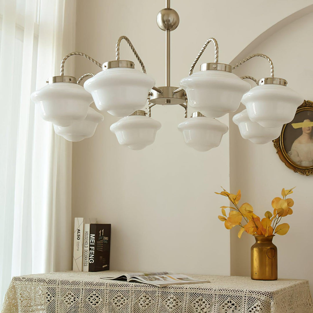 Curinel Chandelier Verre Chrome Vintage - Neutralighting