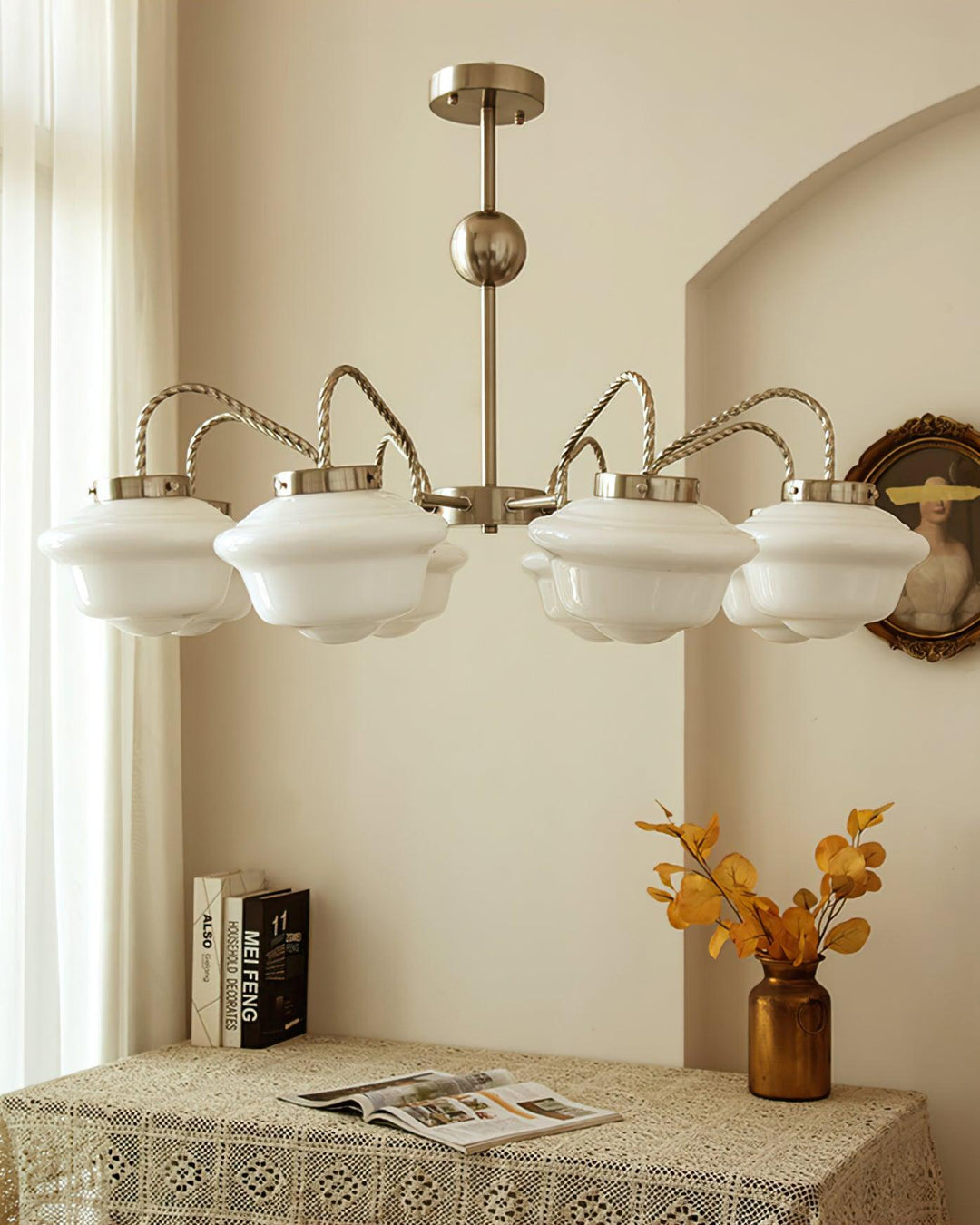 Curinel Chandelier Verre Chrome Vintage - Neutralighting