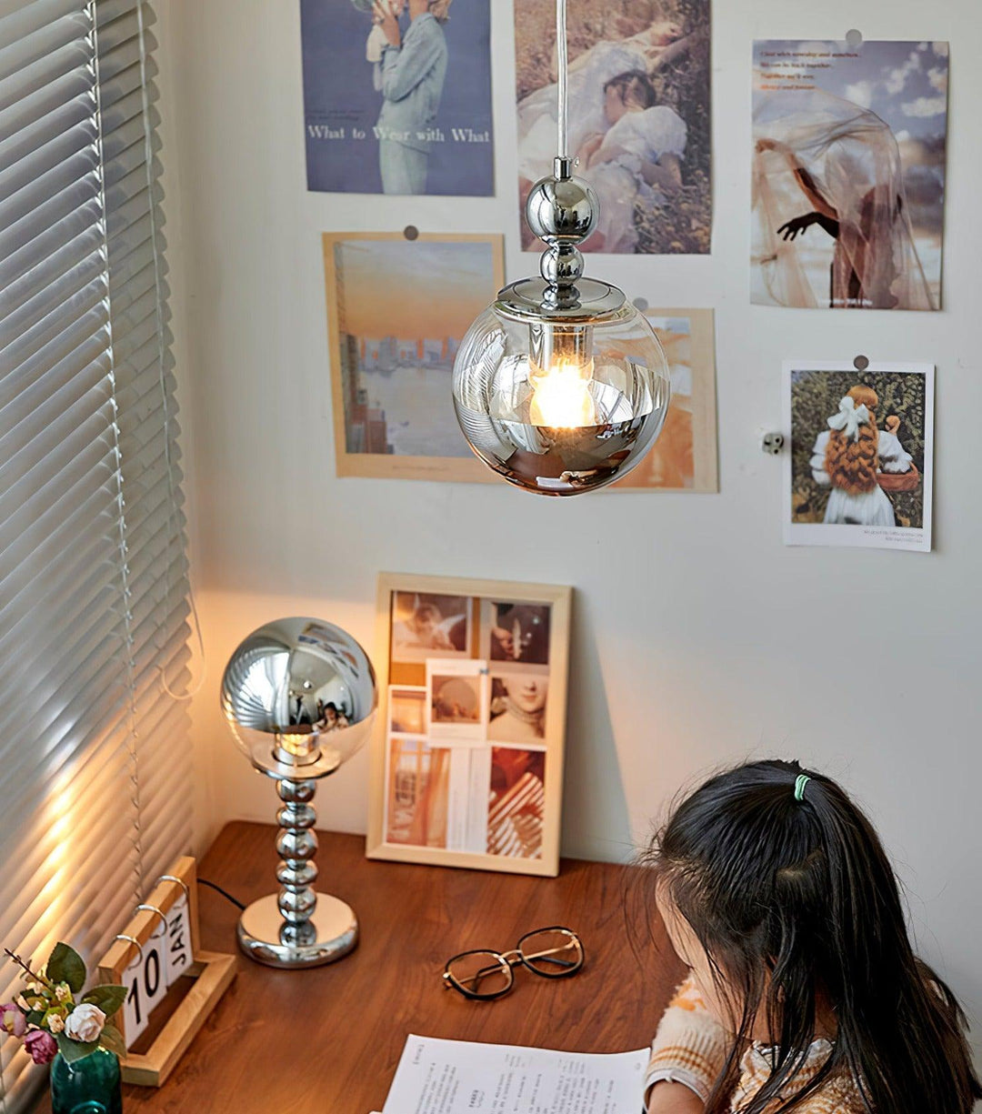 Zanorir Moderne Minimaliste Art Miroir Boule Verre Suspension Lumière - Neutralighting