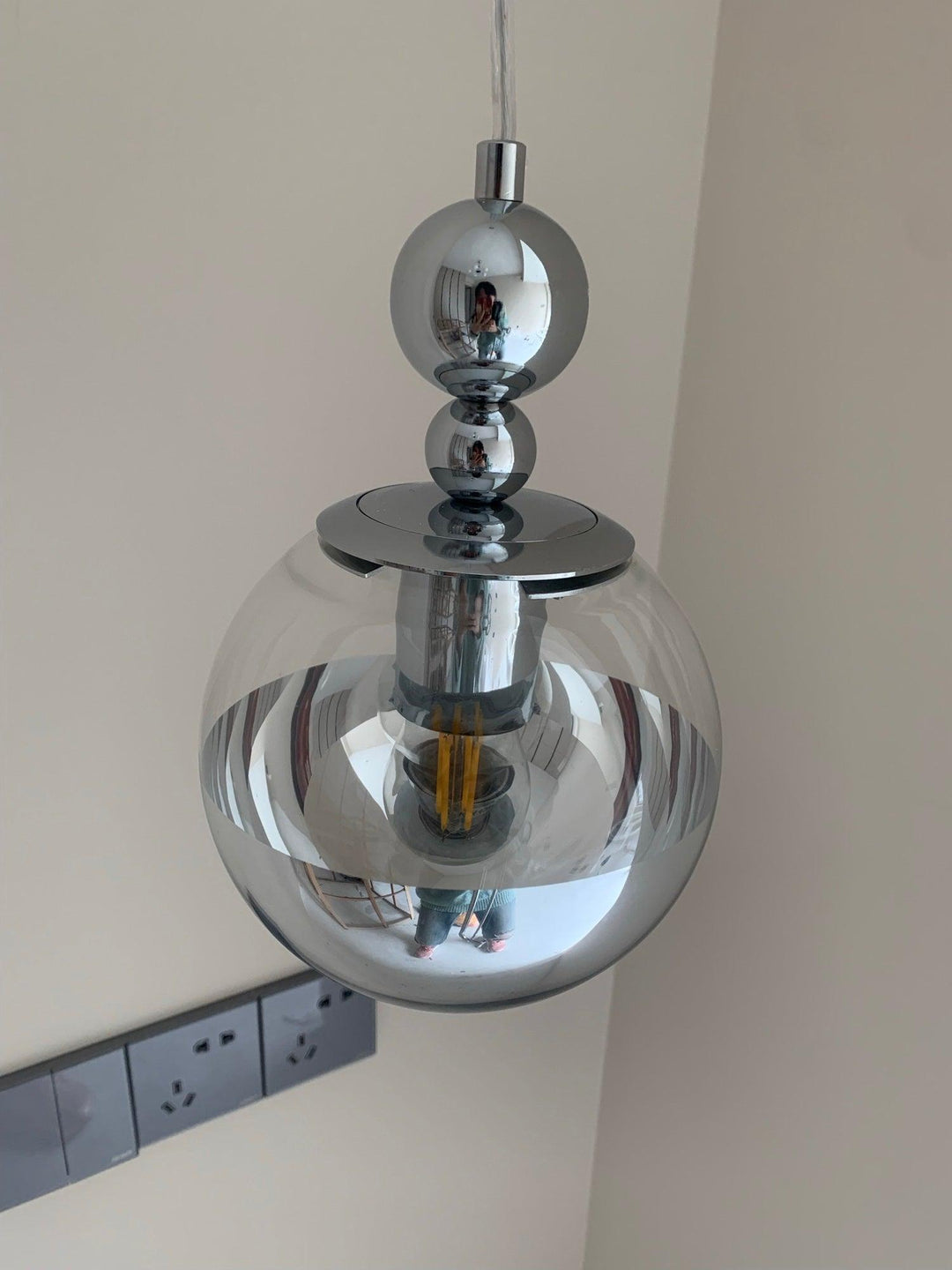 Zanorir Moderne Minimaliste Art Miroir Boule Verre Suspension Lumière - Neutralighting
