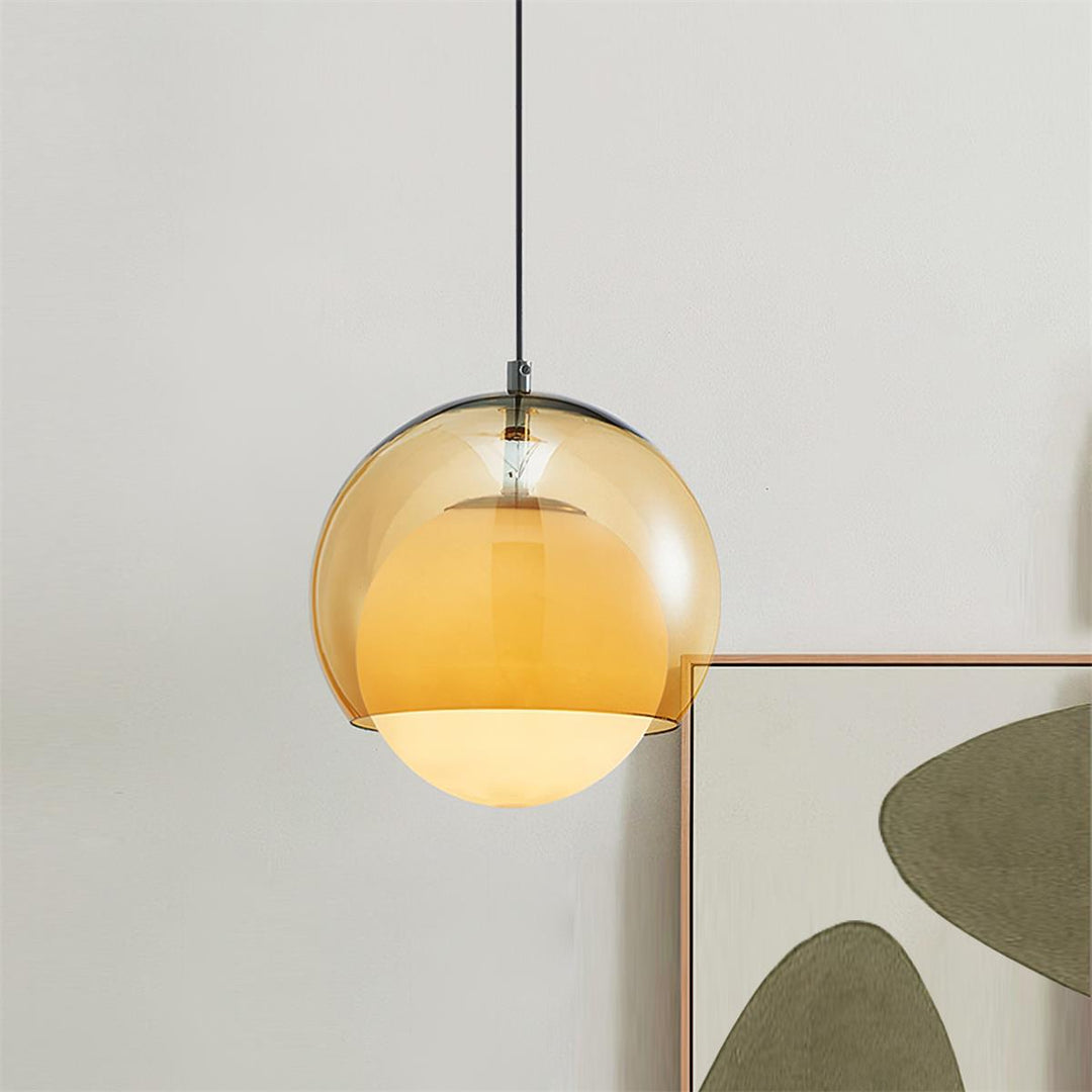 Suspension Double Globe Ombre Verre Moderne Minimaliste Ambiant - Neutralighting