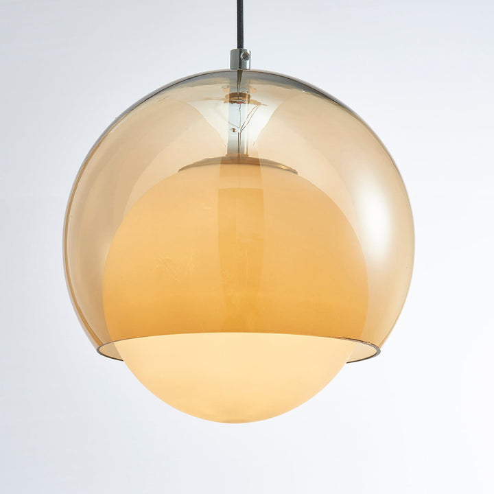 Suspension Double Globe Ombre Verre Moderne Minimaliste Ambiant - Neutralighting