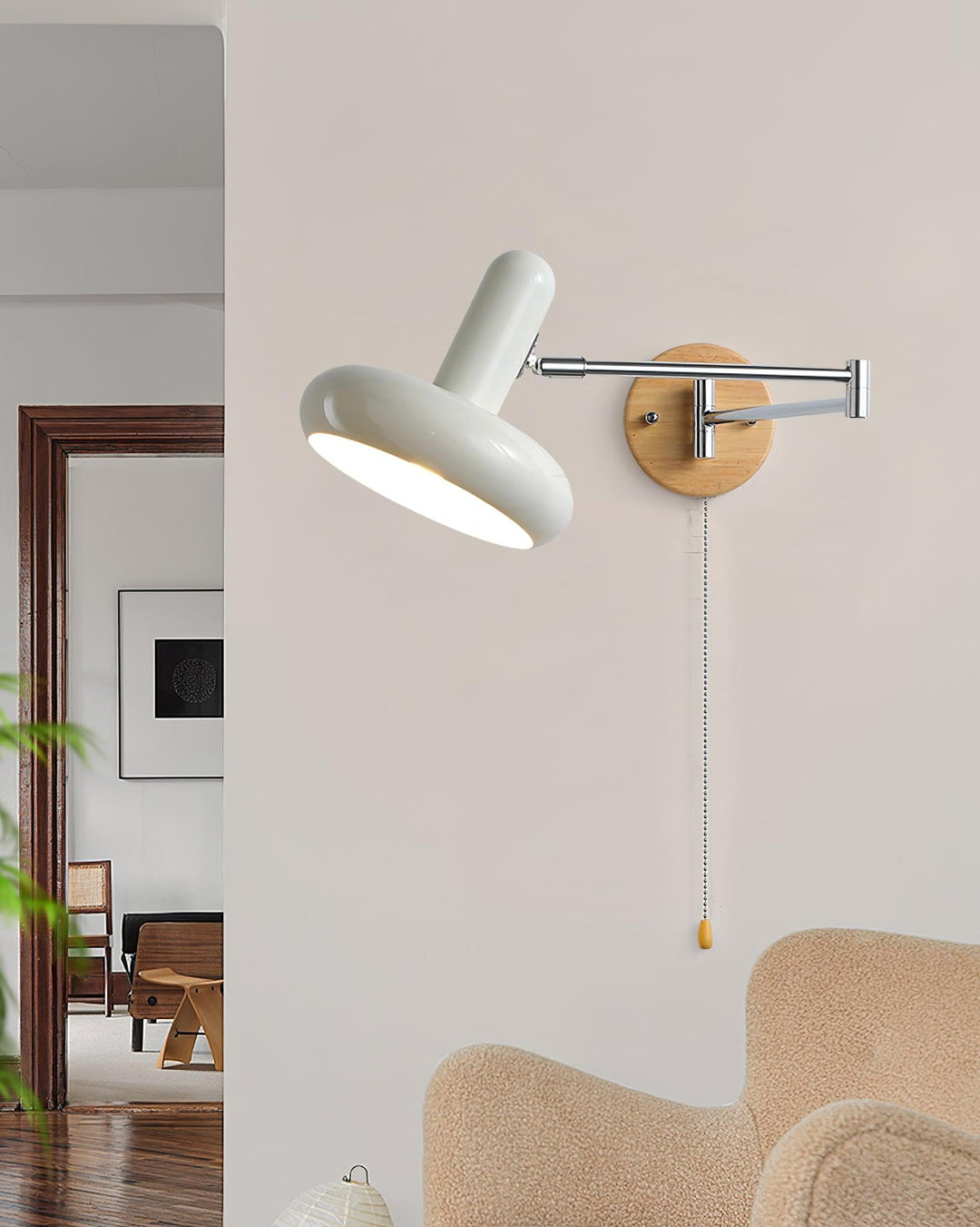 Applique Murale Pivot Bras Arrondi Ombre Tirer Chaîne Moderne Rétro - Neutralighting