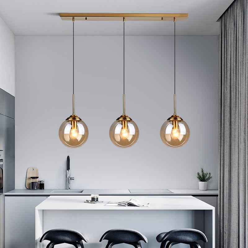 Narell Luminaires Suspension Verre Transparent Ambre - Neutralighting