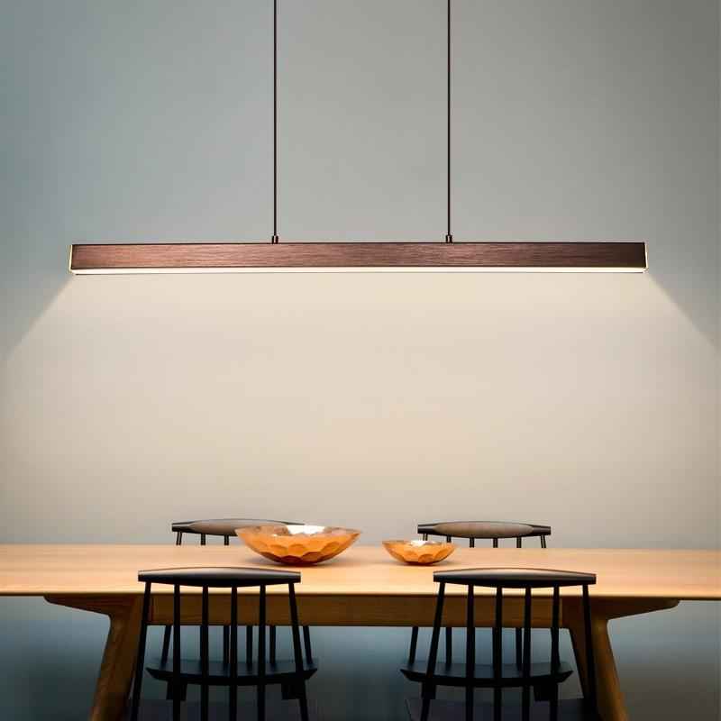 Thala Suspension Linéaire Moderne Noir/Marron Salon - Neutralighting