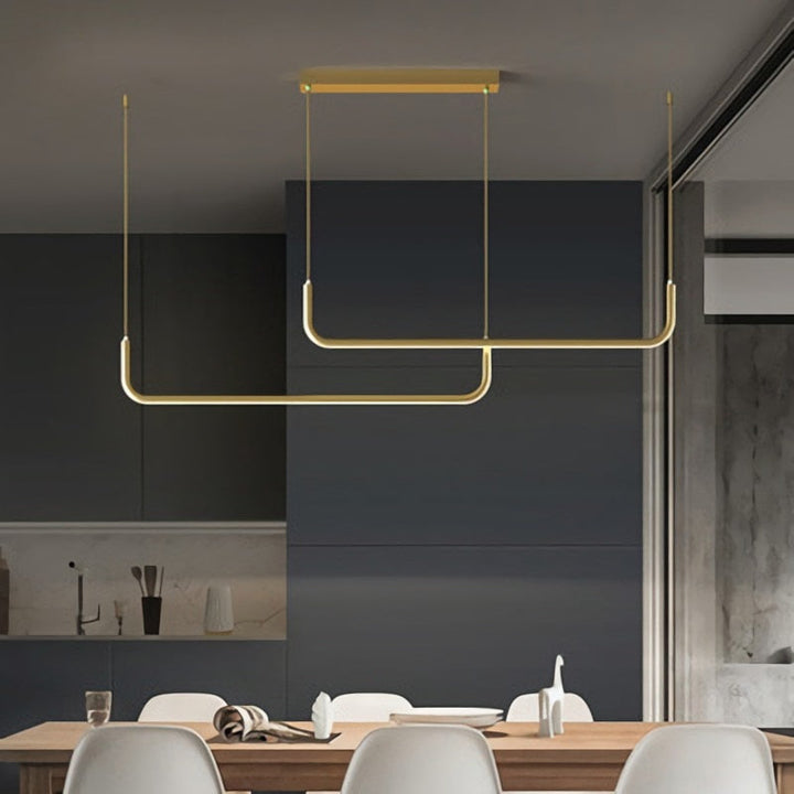 Clen Suspension Linéaire Minimaliste Or/Noir. Salon - Neutralighting