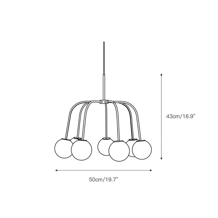 Elphaia Chandelier Vintage Moderne Pieuvre Verre Noir - Neutralighting